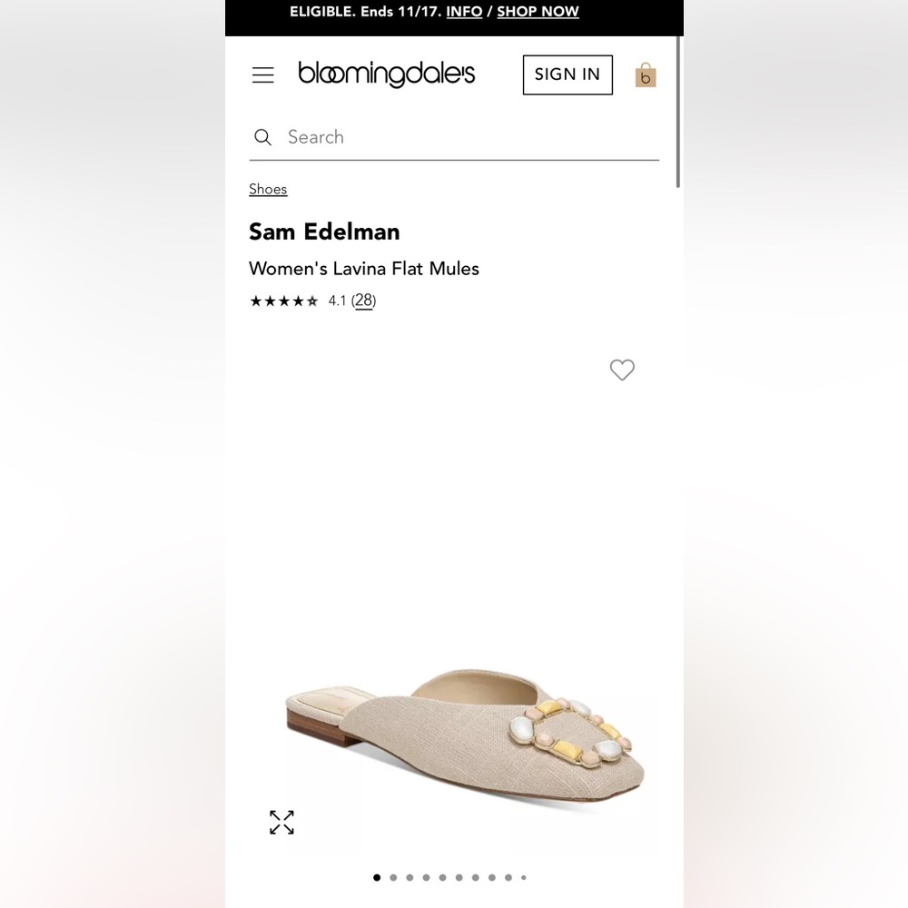 Sam Edelman Lavina 4 Embellished-Buckle Mules size 6